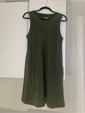 Wool& Olive Green Sleeveless A-Line Dress small